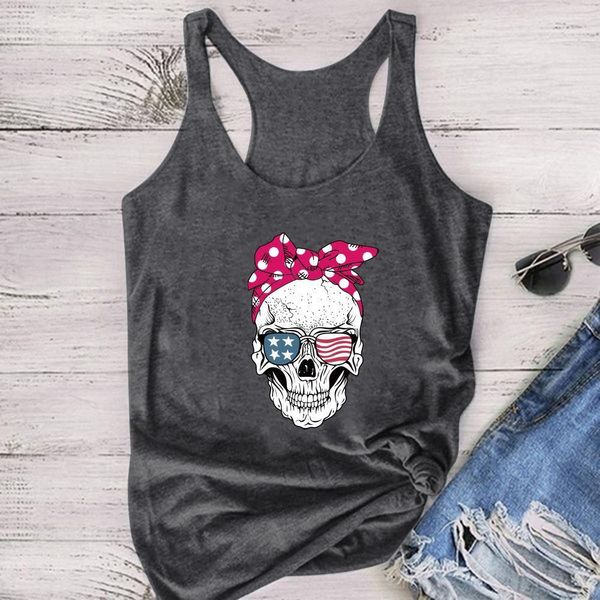 skull scarf sunglasses print tank women sleeveless summer graphic vest fashion for teens vogue camiseta tirantes mujer, White
skull scarf sunglasses print tank women sleeveless summer graphic vest fashion for teens vogue camiseta tirantes mujer, White