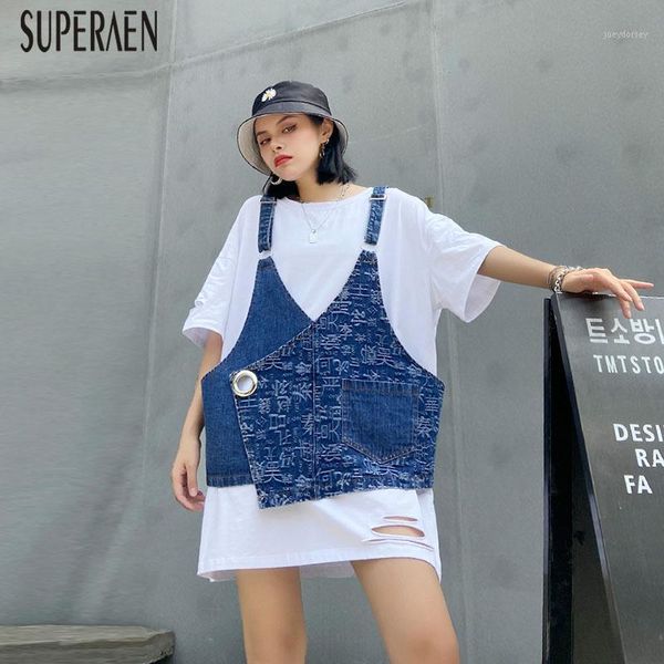 superaen europe fashion women's sets short-sleeved cotton t shirts 2020 new summer pluz size sleeveless denim vests two-pieces1, White
superaen europe fashion women's sets short-sleeved cotton t shirts 2020 new summer pluz size sleeveless denim vests two-pieces1, White