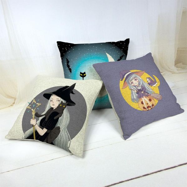 cartoon style halloween cushion cover cute witch animal pattern print on cotton linen pillow case cojines decorativos para sof
cartoon style halloween cushion cover cute witch animal pattern print on cotton linen pillow case cojines decorativos para sof
