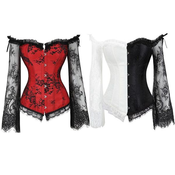 lace up corset overbust corsets fish boned bustier jacquard floral korset gothic women korse plus s-6xlcorselet, Black;gray
lace up corset overbust corsets fish boned bustier jacquard floral korset gothic women korse plus s-6xlcorselet, Black;gray