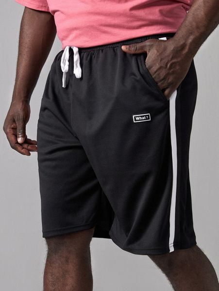 extended sizes men drawstring waist letter graphic contrast side shorts e0kz#, Black
extended sizes men drawstring waist letter graphic contrast side shorts e0kz#, Black