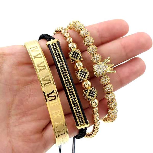 3pcs/set+roman numeral bracelets steel couple bangle crown charm for love vintage bracelets for women men statement jewelry christmas gift, Black
3pcs/set+roman numeral bracelets steel couple bangle crown charm for love vintage bracelets for women men statement jewelry christmas gift, Black