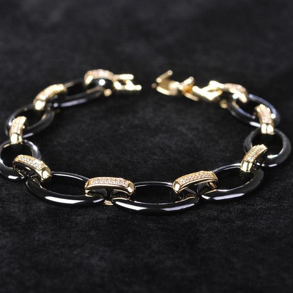 dazz oval cubic zircon ceramic bracelets for women charm pulseras mujer gold soft copper men bracelet china porcelain jewelry, Black
dazz oval cubic zircon ceramic bracelets for women charm pulseras mujer gold soft copper men bracelet china porcelain jewelry, Black