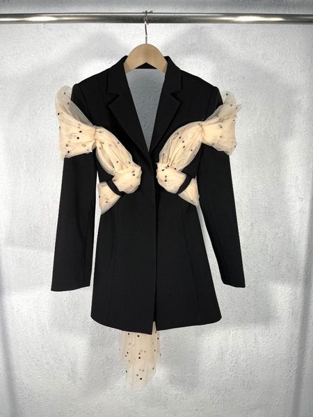 2021ss spring fashion new women mesh patchwork jacket coat female backless blazer ddxgz2 1.08, White;black
2021ss spring fashion new women mesh patchwork jacket coat female backless blazer ddxgz2 1.08, White;black