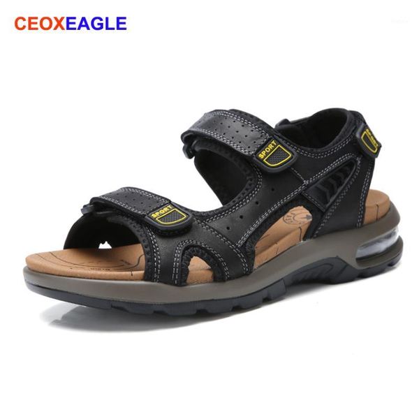 men genuine leather sandals air outsole man summer outdoor breathable shoes roman beach open toe sandals big sizes 38-46#1, Black
men genuine leather sandals air outsole man summer outdoor breathable shoes roman beach open toe sandals big sizes 38-46#1, Black