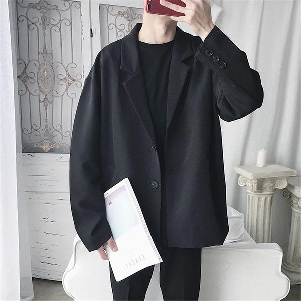 2021 autumn men's leisure loose coat outerwear single western clothes suit jackets black/grey casual blazers m-2xl, White;black
2021 autumn men's leisure loose coat outerwear single western clothes suit jackets black/grey casual blazers m-2xl, White;black