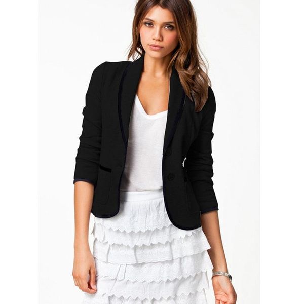 women short section slimming coat long sleeve lapel suit versatile single-breasted spliced color suits plus size, Black;brown
women short section slimming coat long sleeve lapel suit versatile single-breasted spliced color suits plus size, Black;brown