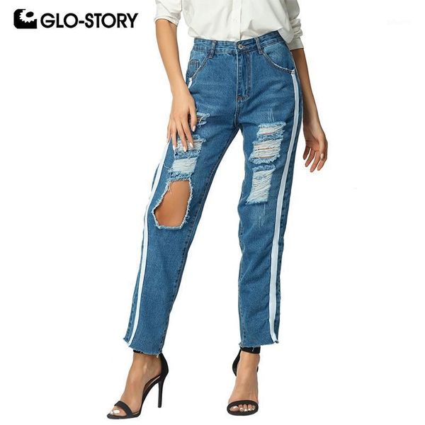 glo-story women ripped hole jeans tape sport style trousers streetwear boyfriend female uranstraight cross-pants1, Blue
glo-story women ripped hole jeans tape sport style trousers streetwear boyfriend female uranstraight cross-pants1, Blue