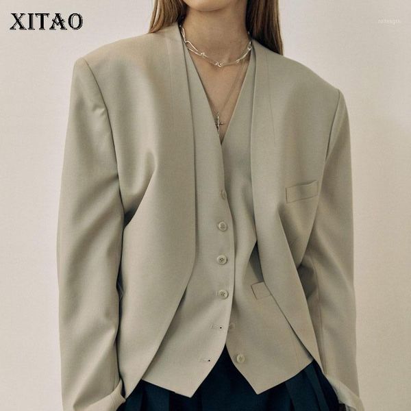 xitao solid color pocket blazers women 2020 autumn tide fashion new korean style v neck collar long sleeve elegant coat zyq42711, White;black
xitao solid color pocket blazers women 2020 autumn tide fashion new korean style v neck collar long sleeve elegant coat zyq42711, White;black