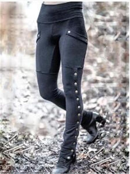 coldker womens fashion gothic steampunk sheath buttoned high waist casual pockets solid color pants street wear female, Black;white
coldker womens fashion gothic steampunk sheath buttoned high waist casual pockets solid color pants street wear female, Black;white