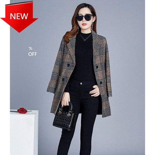 coats jackets ladies double breasted elegant woolen outerwear wool coat women plaid jacket autumn winter mid-long slim, Black
coats jackets ladies double breasted elegant woolen outerwear wool coat women plaid jacket autumn winter mid-long slim, Black