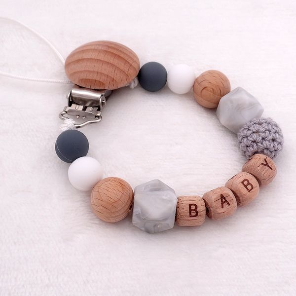 teethers handmade personalized name silicone wood pacifier clips safe teething chain baby teether eco-friendly dummy clips holder
teethers handmade personalized name silicone wood pacifier clips safe teething chain baby teether eco-friendly dummy clips holder