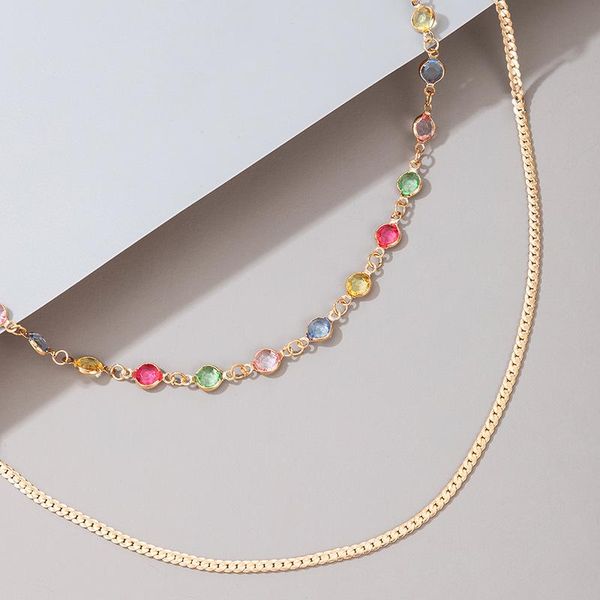chains fashionable necklace multi-layer with colorful chain jewelry christmas year gift women accessories, Silver
chains fashionable necklace multi-layer with colorful chain jewelry christmas year gift women accessories, Silver