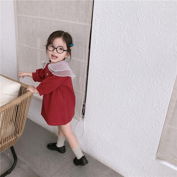 girl's dresses 2021 autumn arrival korean style cotton pure color long sleeve princess dress with matching collar for baby girls1, Red;yellow
girl's dresses 2021 autumn arrival korean style cotton pure color long sleeve princess dress with matching collar for baby girls1, Red;yellow
