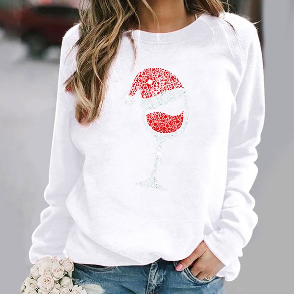 women's mode $#039s wear oxen horn christmas glass of wine t-shirt around the warm neck long casual jacket wfn9, White
women's mode $#039s wear oxen horn christmas glass of wine t-shirt around the warm neck long casual jacket wfn9, White