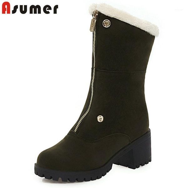 boots asumer 2021 arrival ankle women flock round toe zip thick heel platform solid colors winter shoes ladies1, Black
boots asumer 2021 arrival ankle women flock round toe zip thick heel platform solid colors winter shoes ladies1, Black