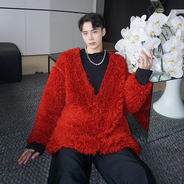 men's sweaters -xlnight stage costume dj clothes masculine big v-neck wool sweater fashionable high-end trendy casual knitted jacket, White;black
men's sweaters -xlnight stage costume dj clothes masculine big v-neck wool sweater fashionable high-end trendy casual knitted jacket, White;black