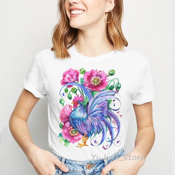 watercolor flowers blue water rooster tshirt women kawaii clothes animal print tumblr t shirt femme streetwear ng, White
watercolor flowers blue water rooster tshirt women kawaii clothes animal print tumblr t shirt femme streetwear ng, White