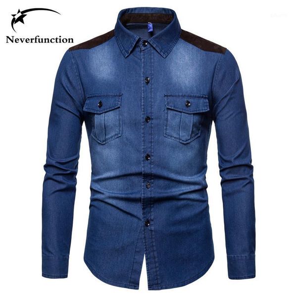 men's slim fit denim shirts fashion autumn long-sleeved casual wash blue cargo jeans shirts cotton homme chemise1, White;black
men's slim fit denim shirts fashion autumn long-sleeved casual wash blue cargo jeans shirts cotton homme chemise1, White;black