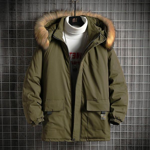 men's down & parkas winter fur collar parka 2021 hooded jacket men thick thermal medium-length snow warm outerwear wool liner coat, Black
men's down & parkas winter fur collar parka 2021 hooded jacket men thick thermal medium-length snow warm outerwear wool liner coat, Black