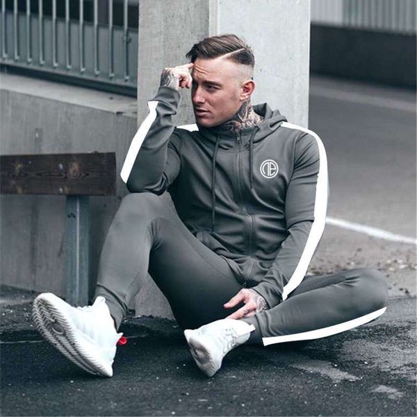 new muscle men's autumn and winter sports fitness suit leisure long sleeve running hooded sweater training clothes, Gray
new muscle men's autumn and winter sports fitness suit leisure long sleeve running hooded sweater training clothes, Gray