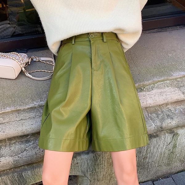plus size new 2020 autumn winter pu leather women's elastic waist wide leg shorts elegant female shorts pocket, White;black
plus size new 2020 autumn winter pu leather women's elastic waist wide leg shorts elegant female shorts pocket, White;black