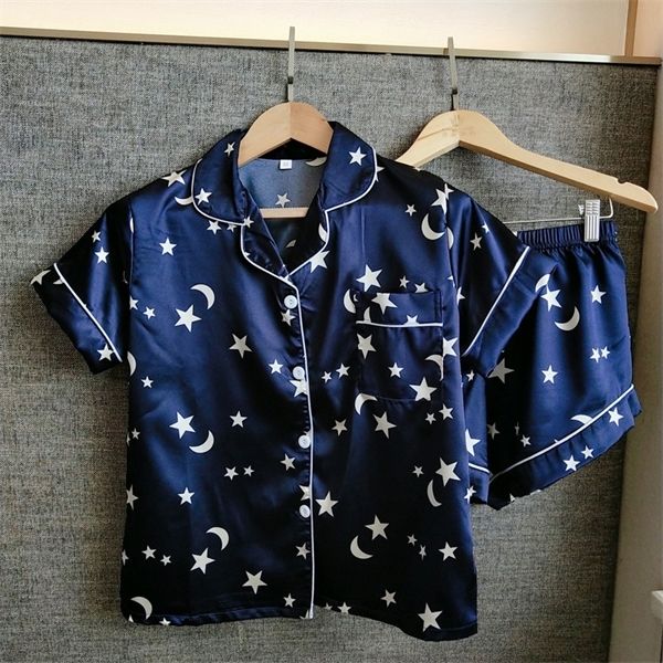 pyjama satin femme silk pajamas for women night star moon print pajamas set pijama verano mujer 2020 women's home suit sleepwear q1217, Black;red
pyjama satin femme silk pajamas for women night star moon print pajamas set pijama verano mujer 2020 women's home suit sleepwear q1217, Black;red