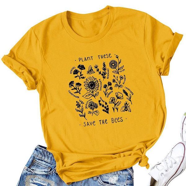 graphic tees women fashion t shirt women korean style women clothes causal save the bees yellow t-shirt tee shirt femme, White
graphic tees women fashion t shirt women korean style women clothes causal save the bees yellow t-shirt tee shirt femme, White