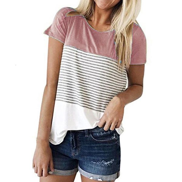 summer patchwork stripe t-shirt women tee casual short sleeve beach t shirt female tunic ropa mujer c2235, White
summer patchwork stripe t-shirt women tee casual short sleeve beach t shirt female tunic ropa mujer c2235, White