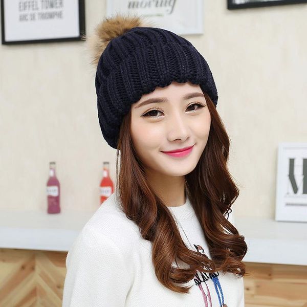winter soft warm thicker beanies hats women faux fur pompom knitted skullies caps, Blue;gray
winter soft warm thicker beanies hats women faux fur pompom knitted skullies caps, Blue;gray