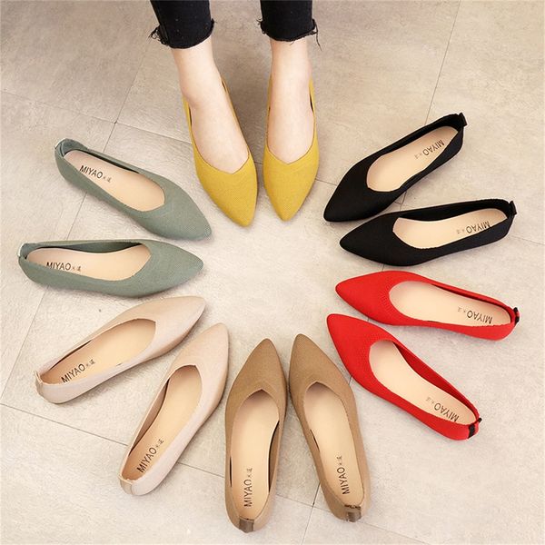 flat ballet breathable knitted pointed mixed color women's soft shoes women zapatos de 35-40 201128, Black
flat ballet breathable knitted pointed mixed color women's soft shoes women zapatos de 35-40 201128, Black