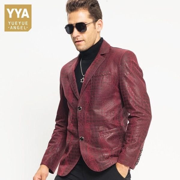 leather men's leather brand sheepskin thin crocodile pattern blazer business single button short coat men's coat, Black
leather men's leather brand sheepskin thin crocodile pattern blazer business single button short coat men's coat, Black