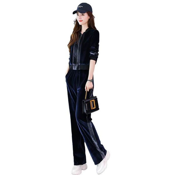 spring new autumn gold velvet women's suit sports casual fashion more female sizes of two pieces and pants training for r201 idry, White
spring new autumn gold velvet women's suit sports casual fashion more female sizes of two pieces and pants training for r201 idry, White