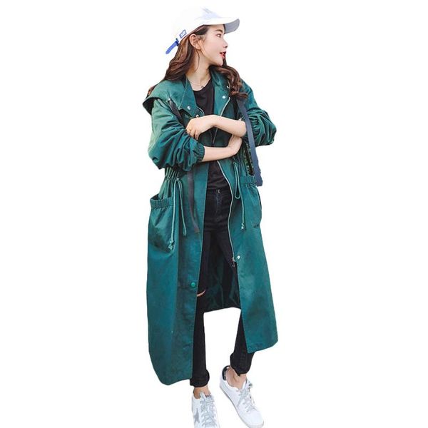 women's trench coats korean 2021 tooling autumn windbreaker long hooded high waist drawstring student casual women casaco feminino j622, Tan;black
women's trench coats korean 2021 tooling autumn windbreaker long hooded high waist drawstring student casual women casaco feminino j622, Tan;black
