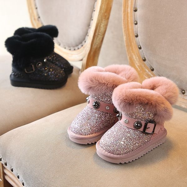 shoes winter baby girls sequins snow plus thick warm cotton rabbit hair children' boots y200104, Black;grey
shoes winter baby girls sequins snow plus thick warm cotton rabbit hair children' boots y200104, Black;grey