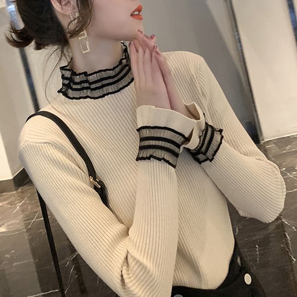 pregnant women's autumn and winter thickened sweater versatile fashion high neck lace sleeve t-shirt, White
pregnant women's autumn and winter thickened sweater versatile fashion high neck lace sleeve t-shirt, White