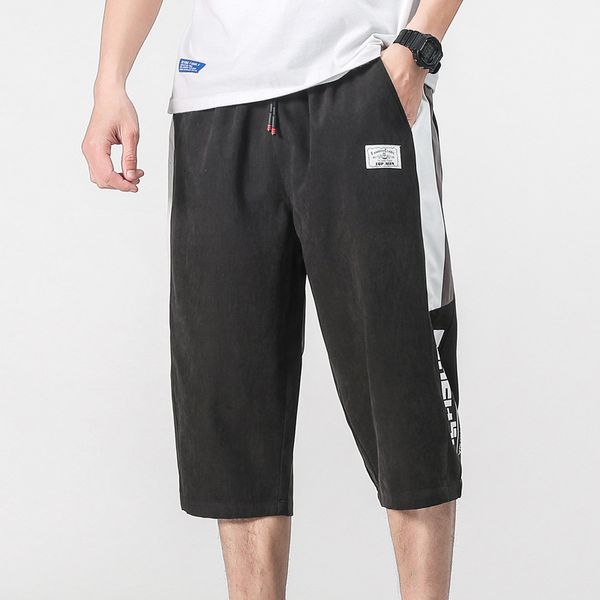 summer shorts capris loose trend men's casual elastic waist straight tube youth fashion versatile pants, White;black
summer shorts capris loose trend men's casual elastic waist straight tube youth fashion versatile pants, White;black