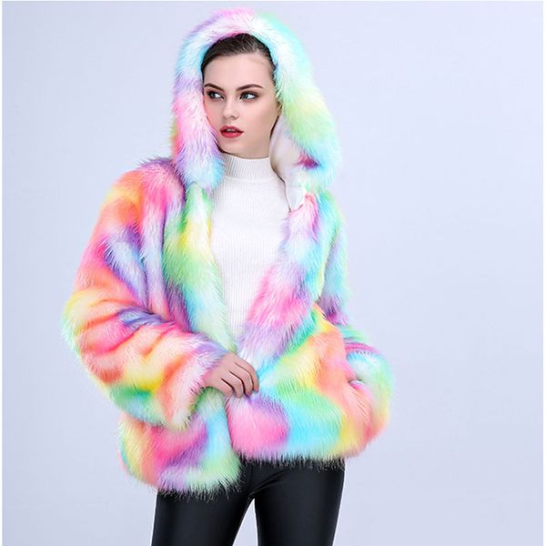 winter new style faux fur ladies short hooded jacket color fox fur thick warm jacket, Black
winter new style faux fur ladies short hooded jacket color fox fur thick warm jacket, Black