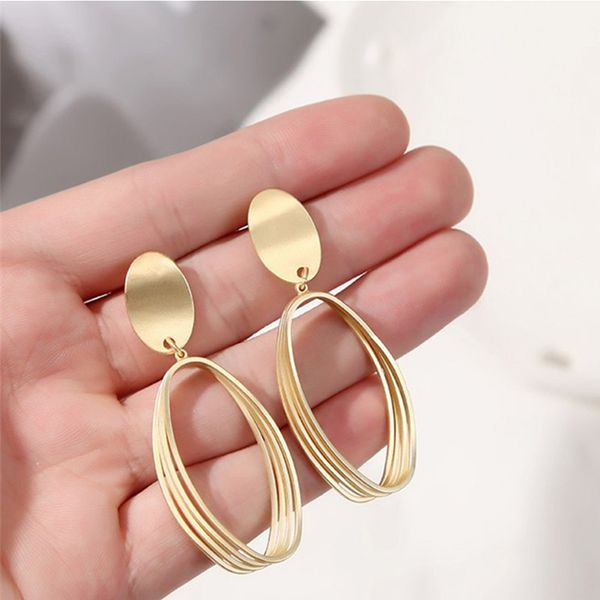 south korea cool earring temperament matte metal geometry oval earrings fashion women earring long eardrop tide joker atmosphere, Silver
south korea cool earring temperament matte metal geometry oval earrings fashion women earring long eardrop tide joker atmosphere, Silver
