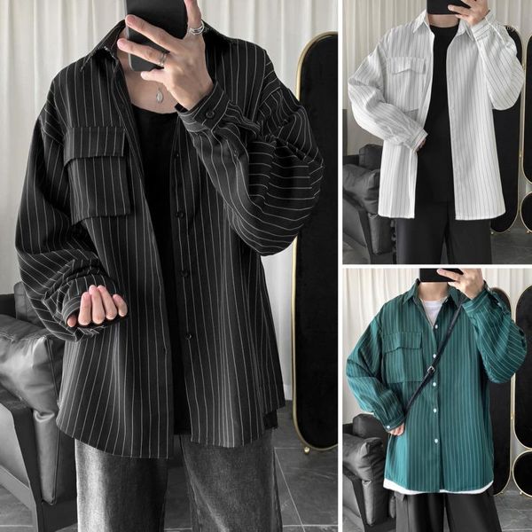 dress shirt men's fashion business casual striped shirt men streetwear society men wild loose long-sleeved mens1, White;black
dress shirt men's fashion business casual striped shirt men streetwear society men wild loose long-sleeved mens1, White;black