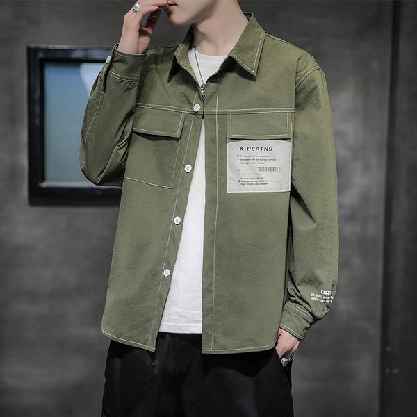 men's long sleeve autumn korean fashion 2020 youth shirt thin loose casual handsome coat inch, White;black
men's long sleeve autumn korean fashion 2020 youth shirt thin loose casual handsome coat inch, White;black