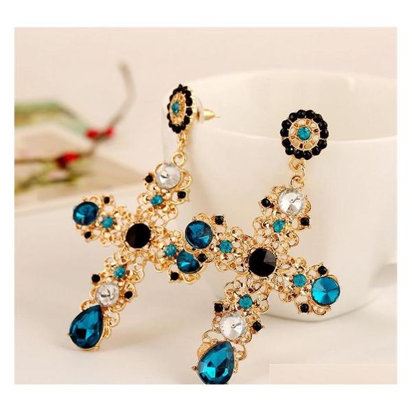 vintage black red blue crystal hollow out cross drop earrings for women bohemian large long dangle earring sqcalr beauty888, Silver
vintage black red blue crystal hollow out cross drop earrings for women bohemian large long dangle earring sqcalr beauty888, Silver