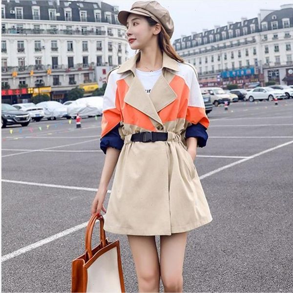 2021 autumn winter korean version of the long windbreaker jacket female new casual popular loose student jacket, Black;brown
2021 autumn winter korean version of the long windbreaker jacket female new casual popular loose student jacket, Black;brown