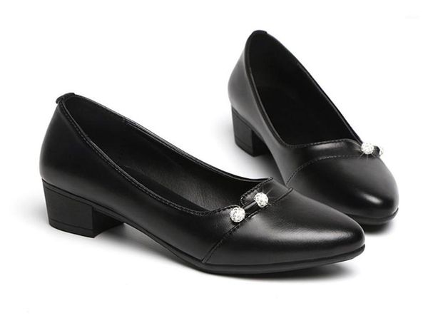 2020 spring and autumn with new style fashion middle heel coarse heel round head women's shoes1, Black
2020 spring and autumn with new style fashion middle heel coarse heel round head women's shoes1, Black