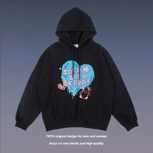 Tkpa American fashion brand couple oversize Sweatshirt Harajuku hooded loose men's and women's Plush sweater, Black
Tkpa American fashion brand couple oversize Sweatshirt Harajuku hooded loose men's and women's Plush sweater, Black