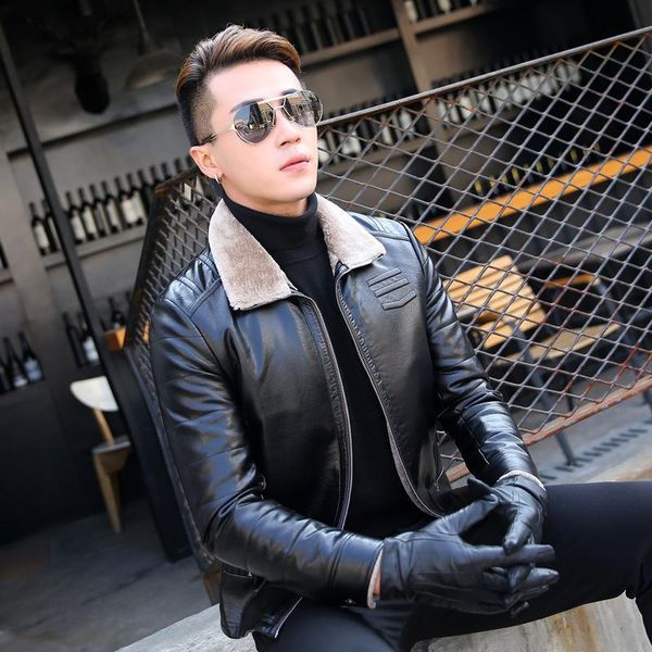 men's fur & faux leather fashion casual plus velvet thickening winter middle-aged men brief paragraph jacket lapels 2021, Black
men's fur & faux leather fashion casual plus velvet thickening winter middle-aged men brief paragraph jacket lapels 2021, Black