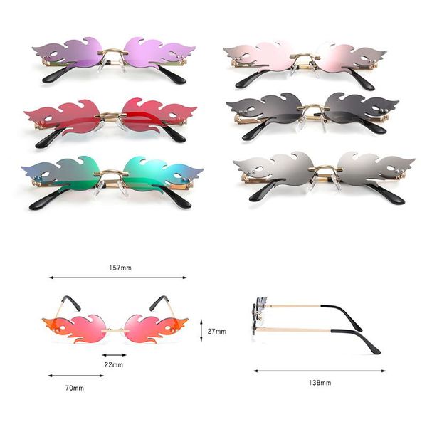 sunglasses women men rimless wave sun glasses fashion fire flame eyewear luxury design narrow sunglass shade streetwear, White;black
sunglasses women men rimless wave sun glasses fashion fire flame eyewear luxury design narrow sunglass shade streetwear, White;black