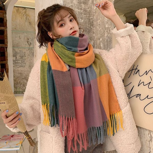 s1904 new winter women's scarf tassels colorful plaid scarf heat preservation shawl warm scarves, Blue;gray
s1904 new winter women's scarf tassels colorful plaid scarf heat preservation shawl warm scarves, Blue;gray
