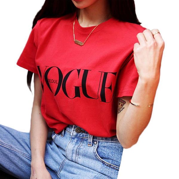 women t shirt fashion vogue letter red t-shirt women korean style clothes women short sleeve tshirts casual tee shirt femme, White
women t shirt fashion vogue letter red t-shirt women korean style clothes women short sleeve tshirts casual tee shirt femme, White