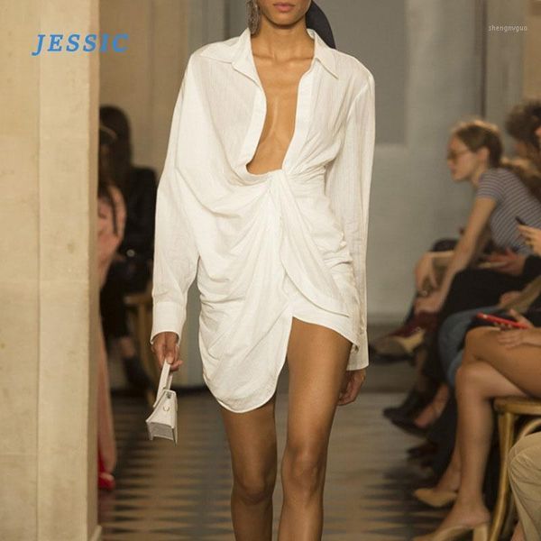jessic 2020 spring new women lapel long sleeve irregular turn-down collar female shirt sunscreen dobby covered hips1, White
jessic 2020 spring new women lapel long sleeve irregular turn-down collar female shirt sunscreen dobby covered hips1, White